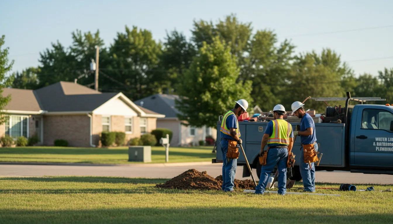 Residential water line and bathroom plumbing service in Council Bluffs, IA